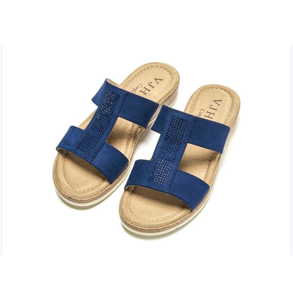 Comfortable sandals for Women's, Slip-on Low Slippers Wedge Light Hounds Slide